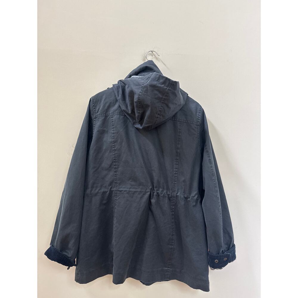 FatFace Cotton Utility Jacket Chore Navy Blue Hooded Parka Coat Womens US 12 - Picture 6 of 6